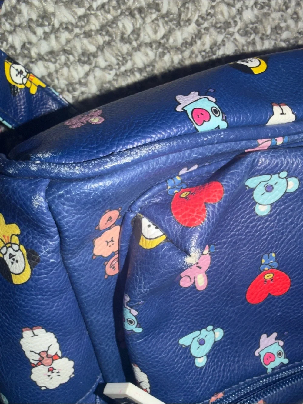 BT21 BTS Blue Character Print Mini Backpack Bookbag K-Pop School Bag
